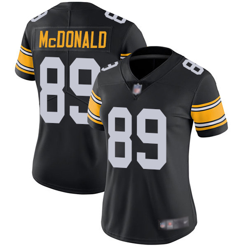 Women Pittsburgh Steelers Football #89 Limited Black Vance McDonald Alternate Vapor Untouchable Nike NFL Jersey->women nfl jersey->Women Jersey